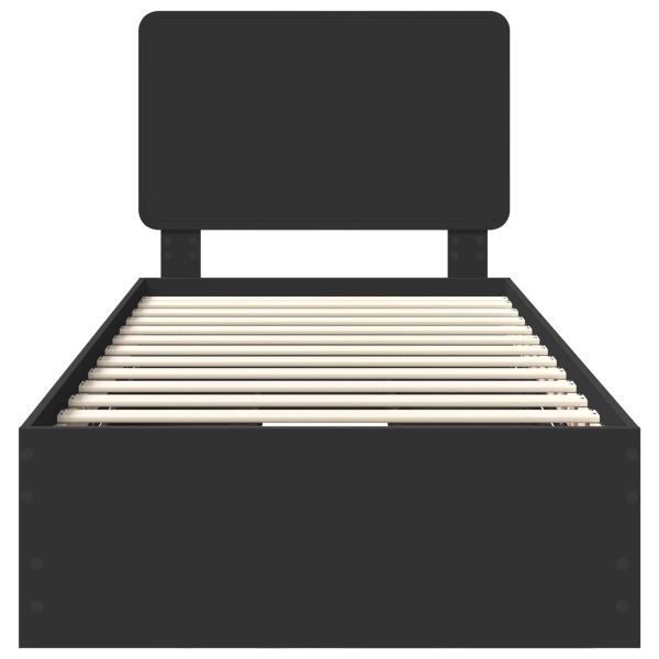 Рамка за легло с таблото Черно 100 x 200 cm Инженерна дървесина