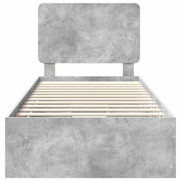 Рамка за легло Циментено сиво 100 x 200 cm Инженерна дървесина
