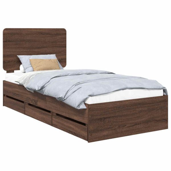 Рамка за легло Кафяв дъб 100 x 200 cm Инженерна дървесина