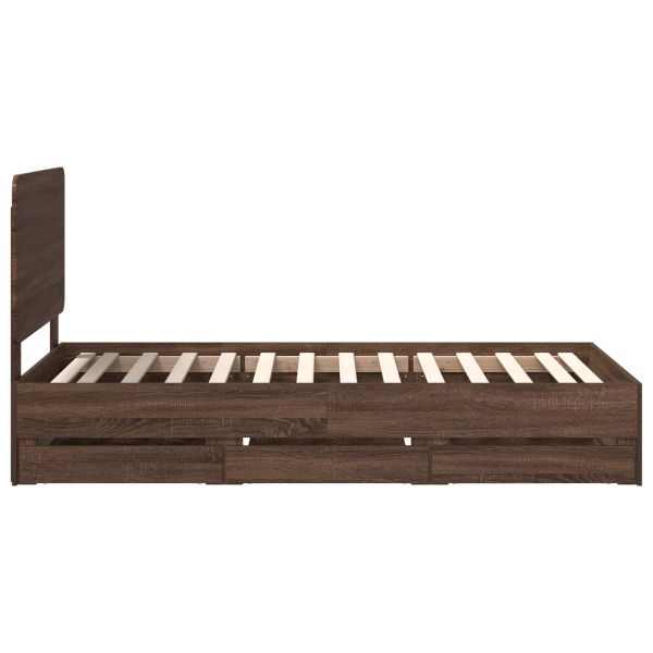Рамка за легло Кафяв дъб 100 x 200 cm Инженерна дървесина