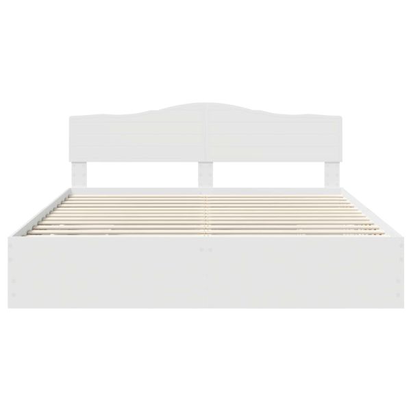 Рамка за легло с чекмедже Бяло 200 x 200 cm Инженерна дървесина