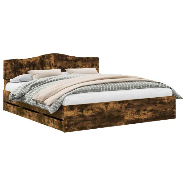 Рамка за легло Димян дъб 200 x 200 cm Инженерна дървесина