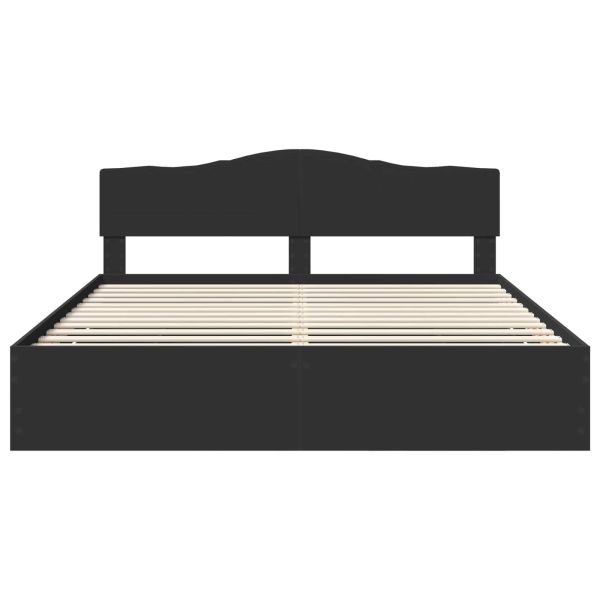 Рамка за легло с таблото Черно 180 x 200 cm Инженерна дървесина