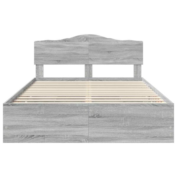 Рамка за легло Сив Сонома 160 x 200 cm Инженерна дървесина