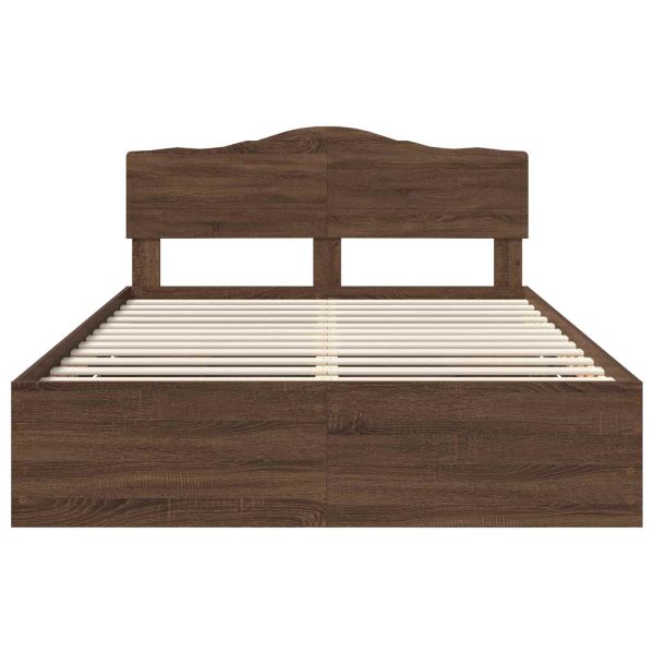 Рамка за легло Кафяв дъб 150 x 200 cm Инженерна дървесина
