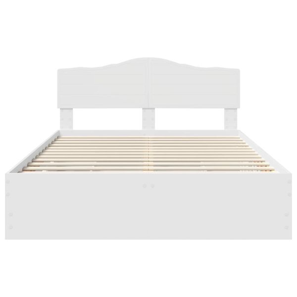 Рамка за легло с чекмедже Бяло 140 x 190 cm Инженерна дървесина