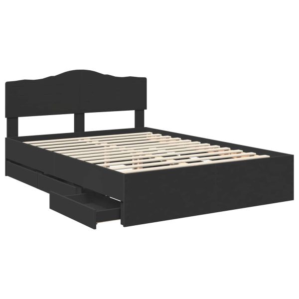 Рамка за легло с таблото Черно 140 x 200 cm Инженерна дървесина
