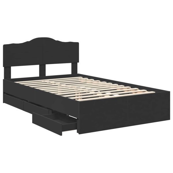 Рамка за легло с таблото Черно 120 x 200 cm Инженерна дървесина