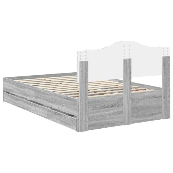 Рамка за легло Сив Сонома 120 x 200 cm Инженерна дървесина