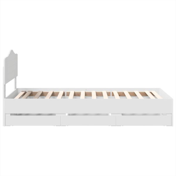 Рамка за легло с чекмедже Бяло 100 x 200 cm Инженерна дървесина