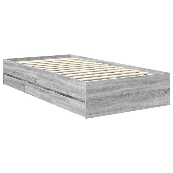 Рамка за легло Сив Сонома 100 x 200 cm Инженерна дървесина
