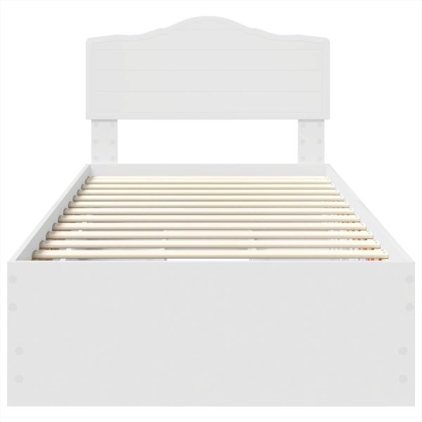Рамка за легло с чекмедже Бяло 90 x 200 cm Инженерна дървесина