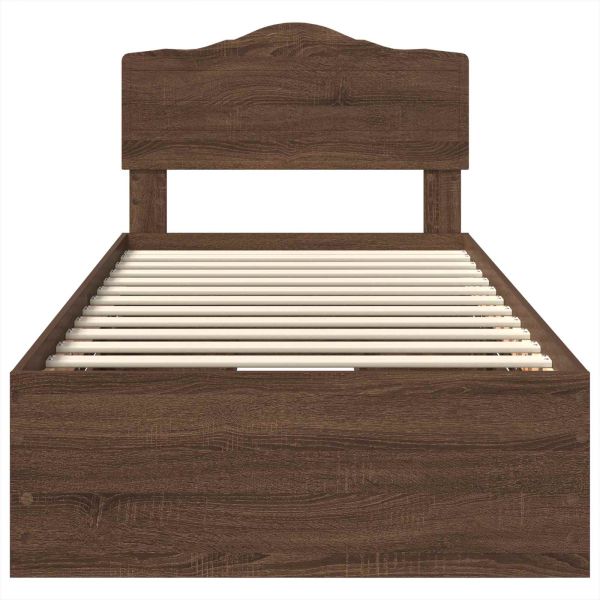 Рамка за легло Кафяв дъб 90 x 200 cm Инженерна дървесина