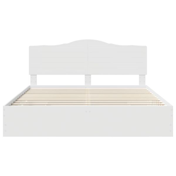 Рамка за легло с чекмедже Бяло 200 x 200 cm Инженерна дървесина