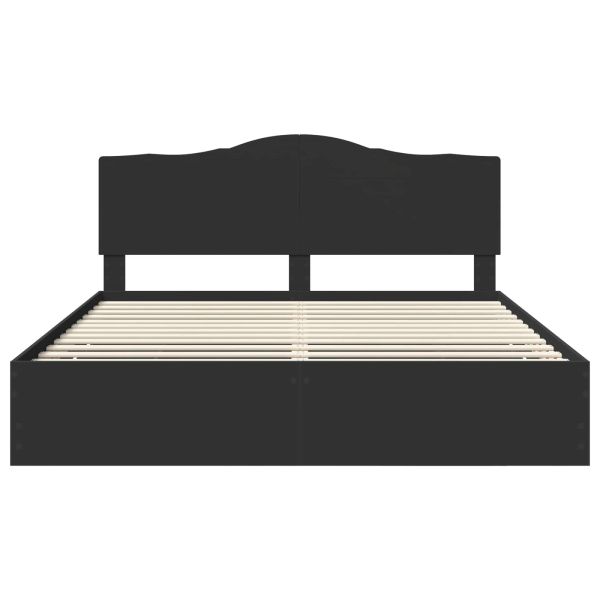 Рамка за легло с таблото Черно 200 x 200 cm Инженерна дървесина