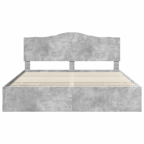Рамка за легло Циментено сиво 180 x 200 cm Инженерна дървесина