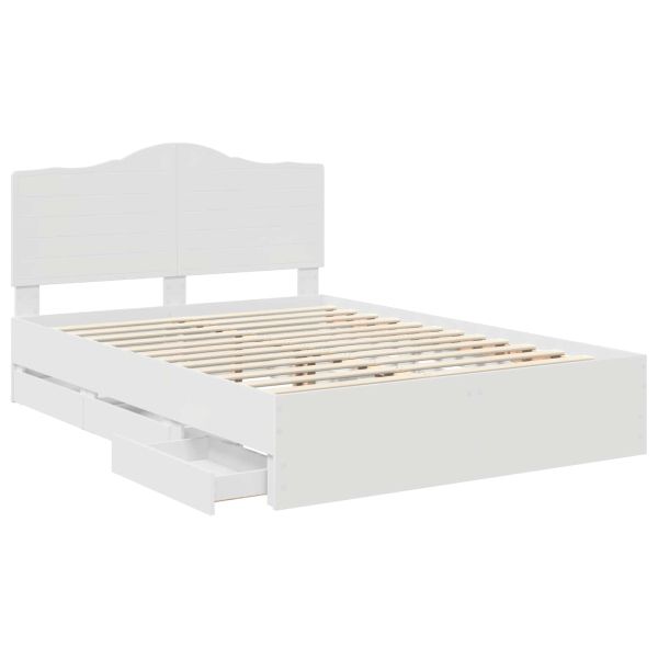 Рамка за легло с чекмедже Бяло 160 x 200 cm Инженерна дървесина