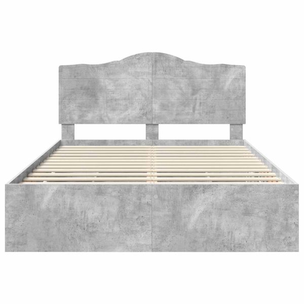 Рамка за легло Циментено сиво 160 x 200 cm Инженерна дървесина