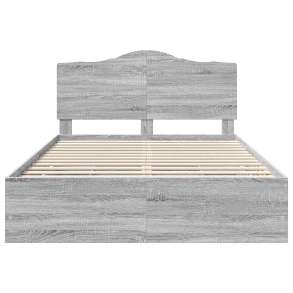 Рамка за легло Сив Сонома 160 x 200 cm Инженерна дървесина