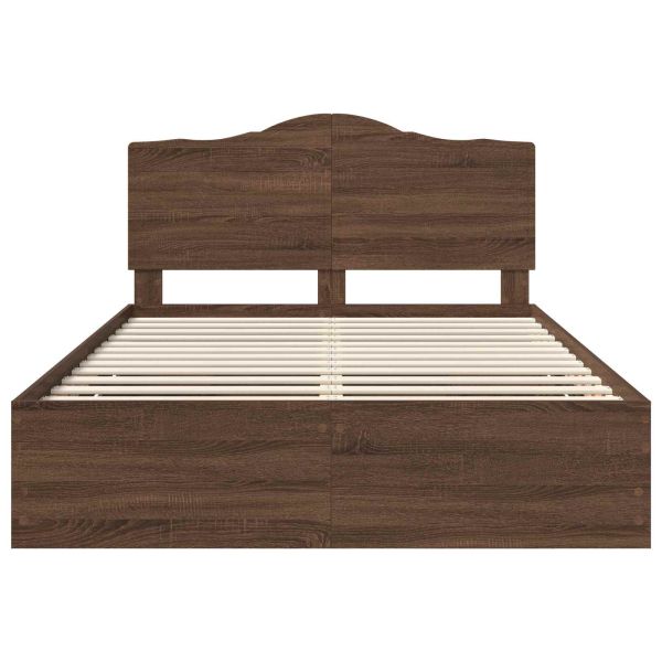 Рамка за легло Кафяв дъб 150 x 200 cm Инженерна дървесина