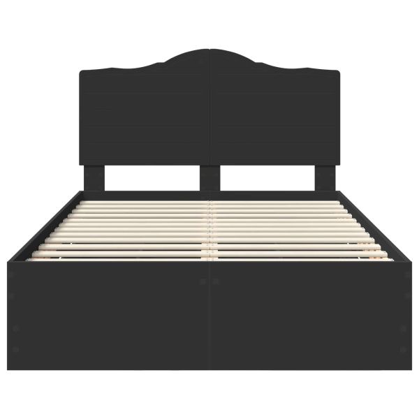 Рамка за легло с таблото Черно 135 x 190 cm Инженерна дървесина