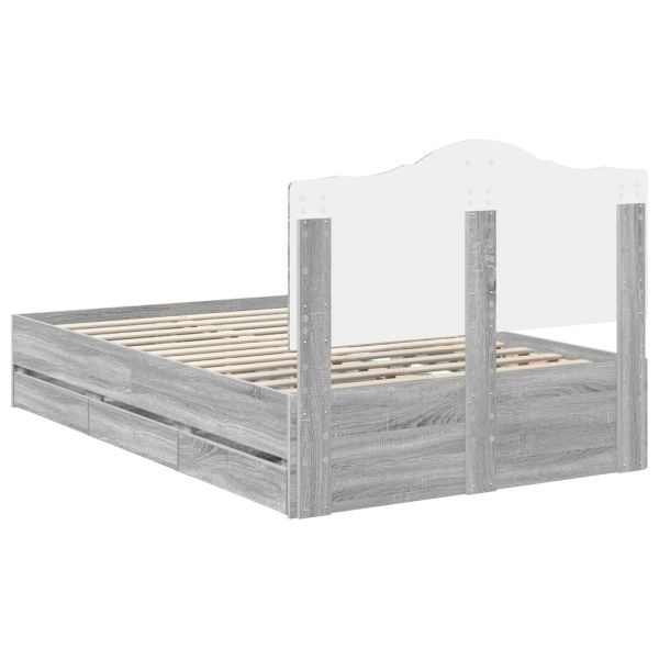 Рамка за легло Сив Сонома 120 x 190 cm Инженерна дървесина