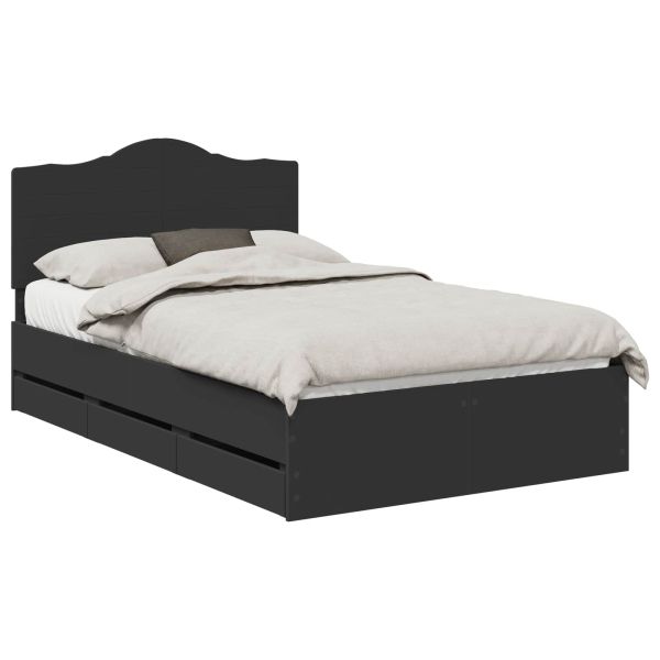 Рамка за легло с таблото Черно 120 x 200 cm Инженерна дървесина