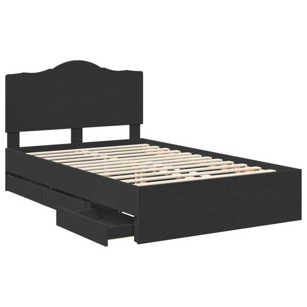 Рамка за легло с таблото Черно 120 x 200 cm Инженерна дървесина