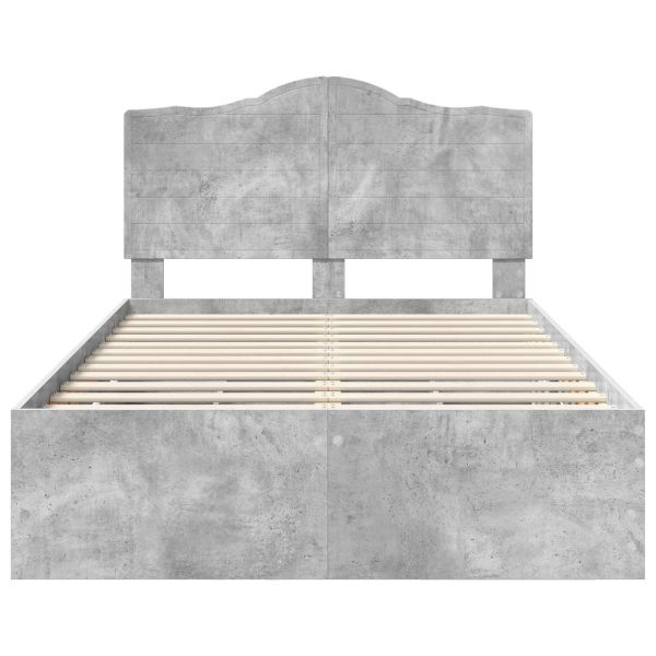 Рамка за легло Циментено сиво 120 x 200 cm Инженерна дървесина