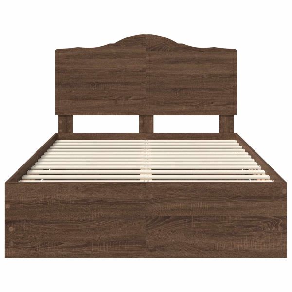 Рамка за легло Кафяв дъб 120 x 200 cm Инженерна дървесина