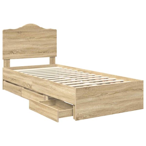 Рамка за легло Сонома дъб 100 x 200 cm Инженерна дървесина