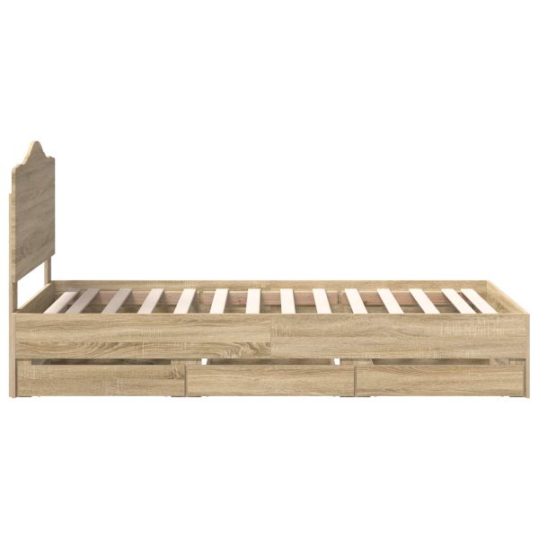 Рамка за легло Сонома дъб 100 x 200 cm Инженерна дървесина