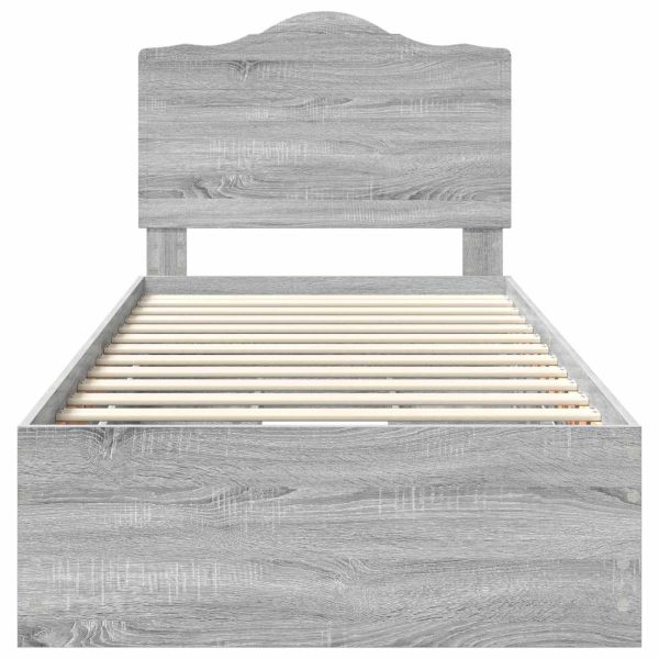 Рамка за легло Сив Сонома 98.5 x 200 см Инженерна дървесина