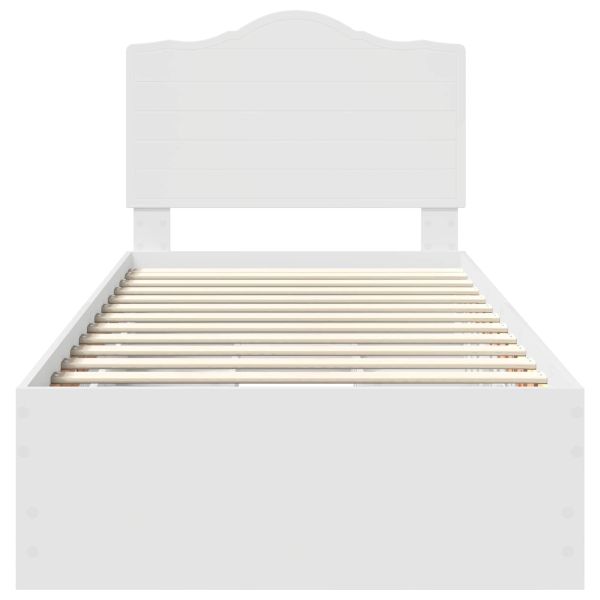 Рамка за легло с чекмедже Бяло 90 x 190 cm Инженерна дървесина