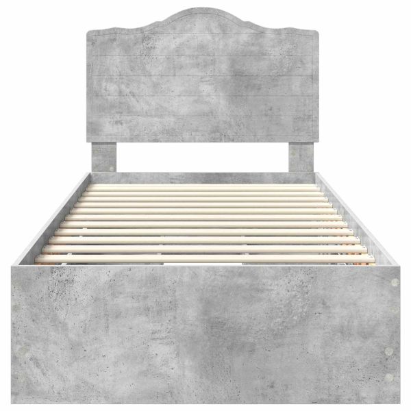 Рамка за легло Циментено сиво 90 x 190 cm Инженерна дървесина