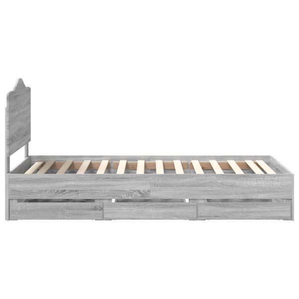 Рамка за легло Сив Сонома 90 x 190 cm Инженерна дървесина