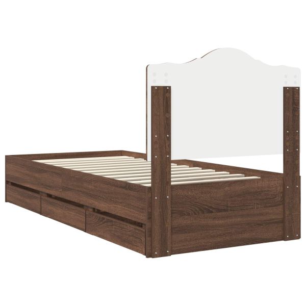 Рамка за легло Кафяв дъб 90 x 190 cm Инженерна дървесина