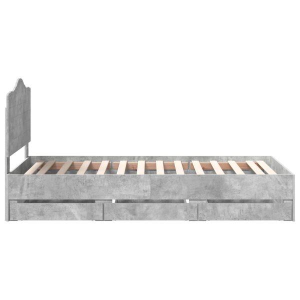 Рамка за легло Циментено сиво 90 x 200 cm Инженерна дървесина