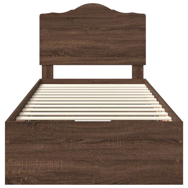 Рамка за легло Кафяв дъб 75 x 190 cm Инженерна дървесина