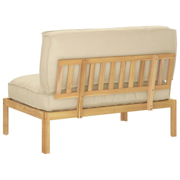 Комплект дивани Бежово 120 x 80 x 69 см Солидно акациево дърво