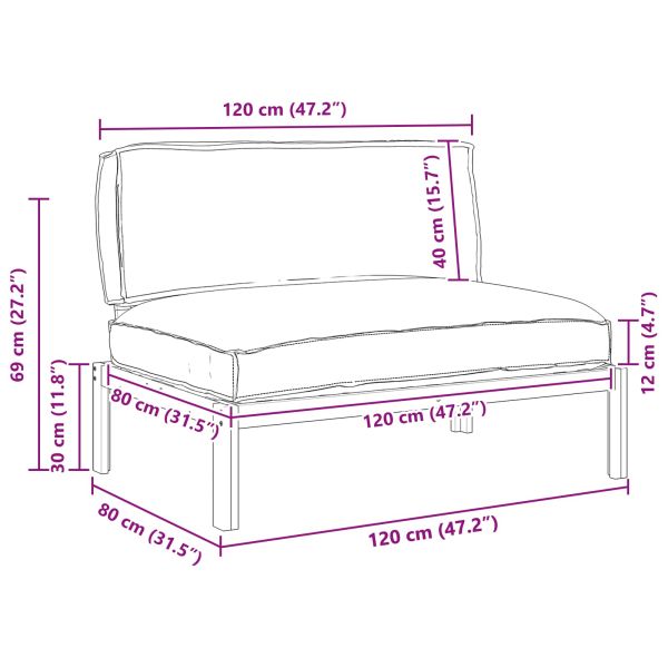 Комплект дивани с възглавница Виненочервен 120 x 80 x 69 см
