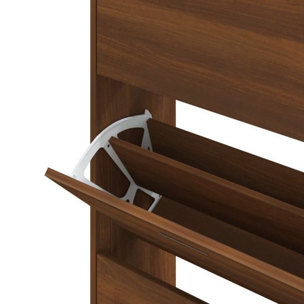 Шкаф за обувки, кафяв дъб, 63x24x147 см, инженерно дърво