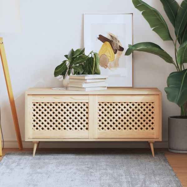 Врати за шкафове с решетен дизайн 2 бр 59,5x39,5 см бор масив