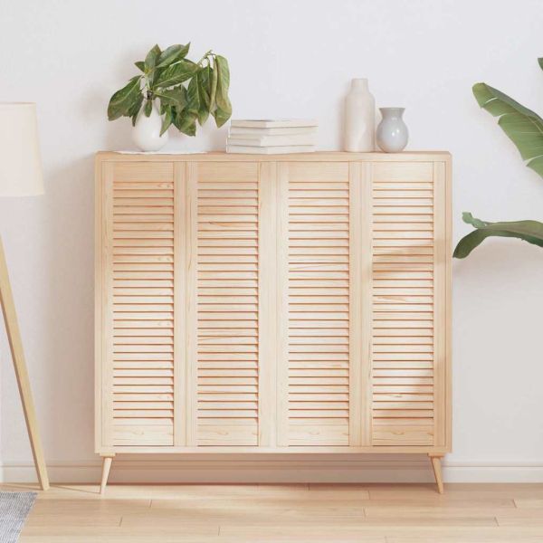 Врати за шкафове с лустросан дизайн 4 бр. масивна дървесина бор