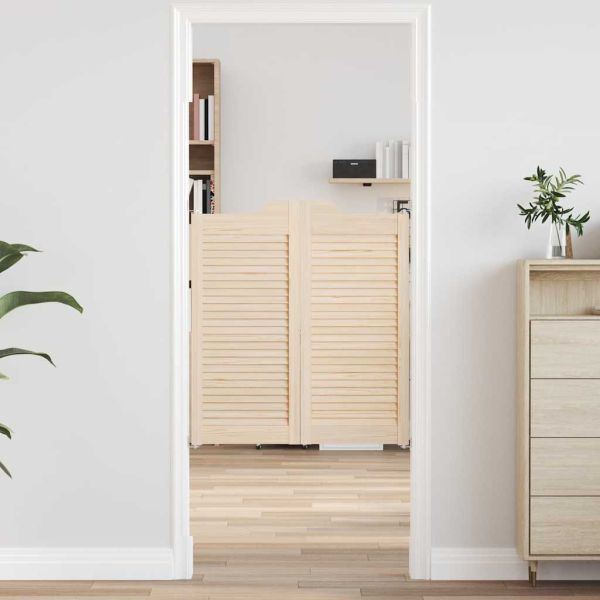 Люлеещи се врати Louvred Design 1-Pair масивна дървесина бор