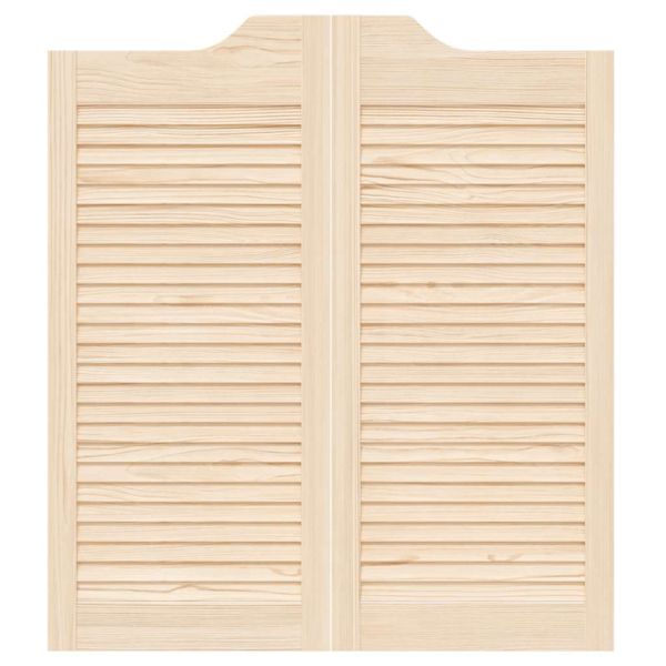 Люлеещи се врати Louvred Design 1-Pair масивна дървесина бор