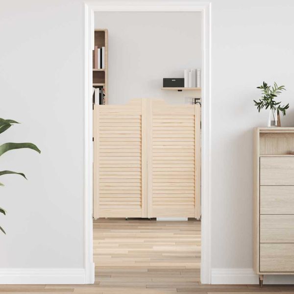 Люлеещи се врати Louvred Design 2-Pair масивна дървесина бор