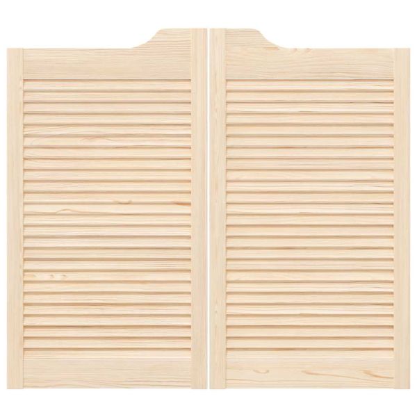 Люлеещи се врати Louvred Design 2-Pair масивна дървесина бор