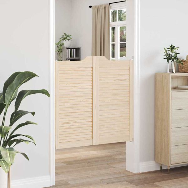 Люлеещи се врати Louvred Design 1-Pair масивна дървесина бор