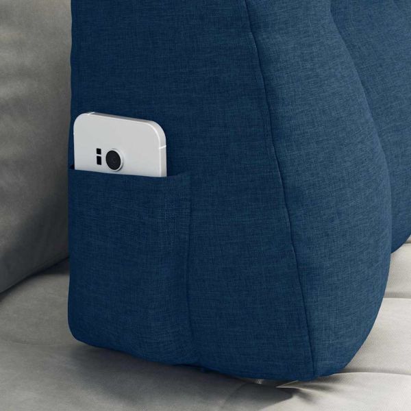 Възглавница за гръб Синьо 80 x 24 x 50 см текстил